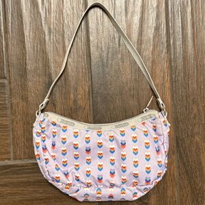 LeSportsac Women’s Lavender Rainbow 💘 Heart-Print Small Shoulder Bag